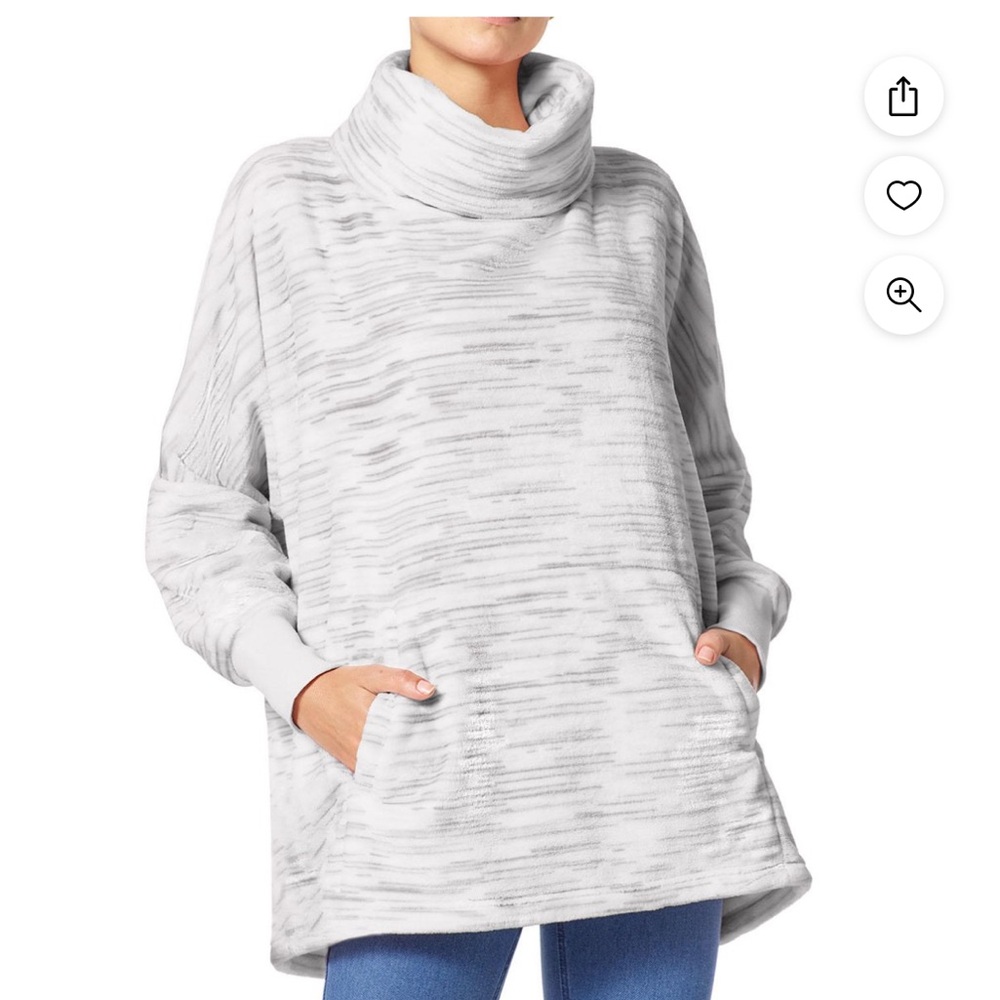 HUE Space Gray Cowl Neck Roomy Pullover
